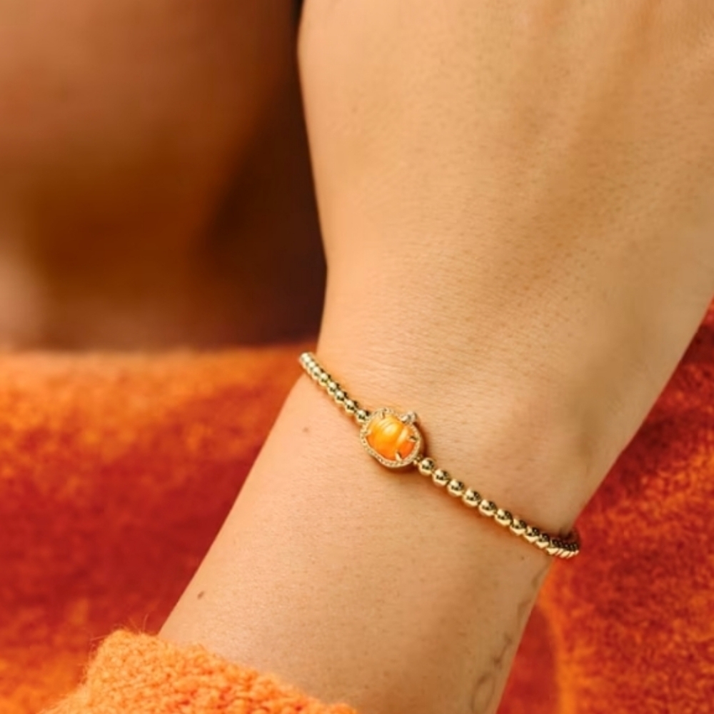 Kendra Scott Orange Pumpkin Stretch Bracelet - Picture 2 of 4